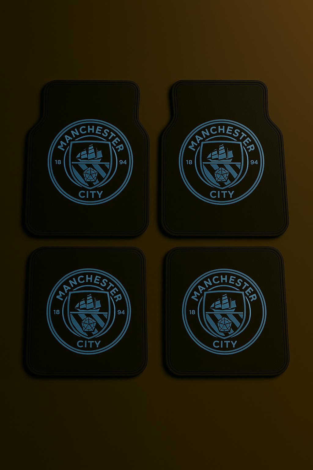 Manchester City Car Mats Set – Sky Blue Edition (4-Piece)