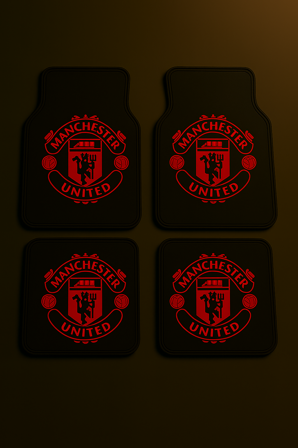 Manchester United Car Mats Set – Red Edition (4-Piece)